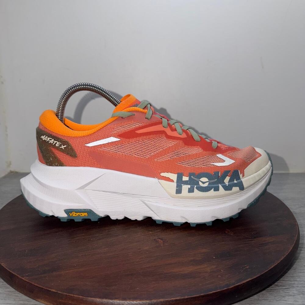 Hoka Mafate X Women’s Size 8.5B Feldspar Mountain Fog Trail Running Shoe Comfort